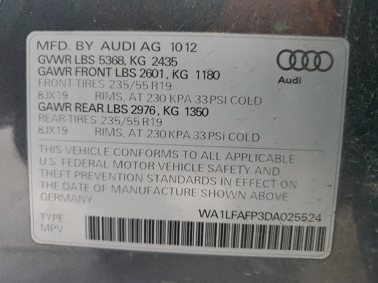 Lot #3044438750 2013 AUDI Q5 PREMIUM