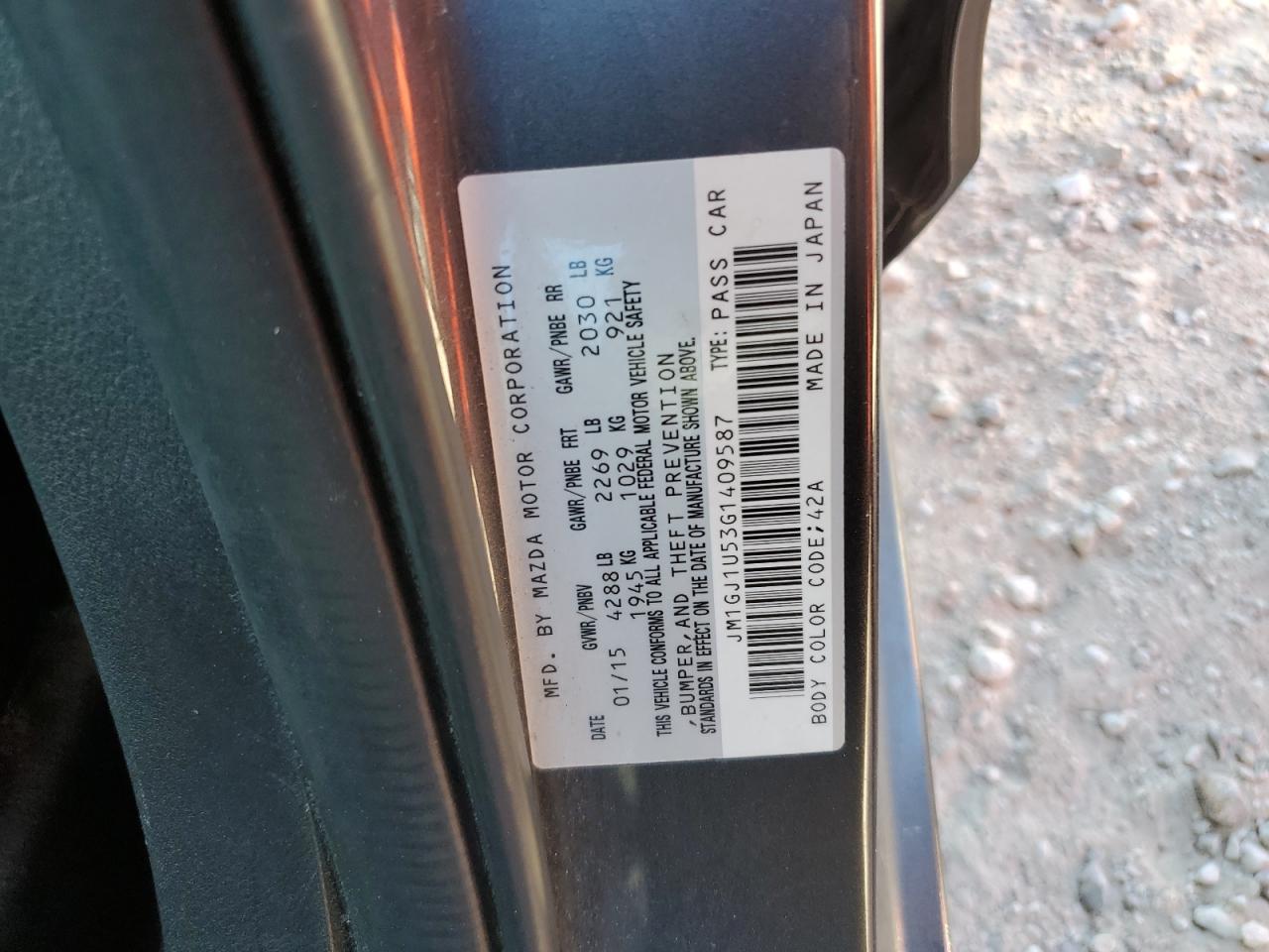 Lot #3033288802 2016 MAZDA 6 SPORT