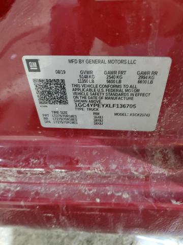 2020 CHEVROLET SILVERADO - 1GC4YPEYXLF136705