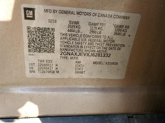 2018 CHEVROLET EQUINOX LT - 2GNAXJEVXJ6281332