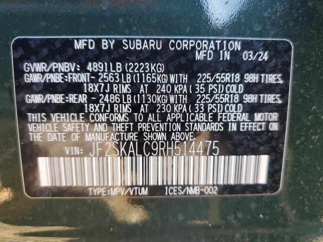 VIN JF2SKALC9RH514475 2024 SUBARU FORESTER no.13