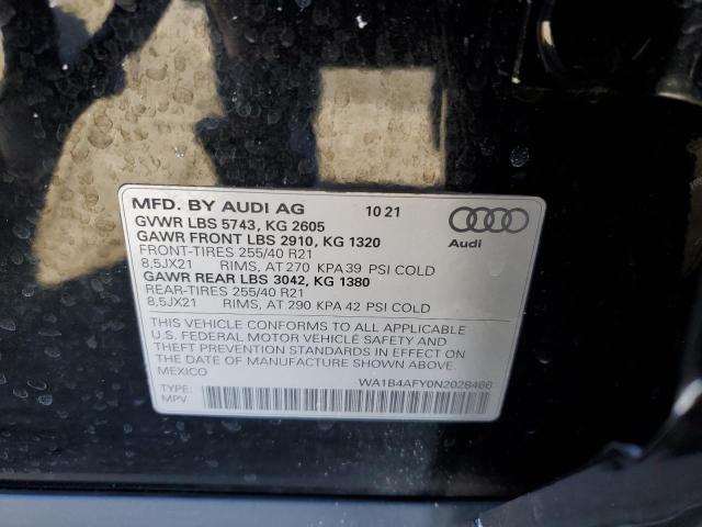 2022 AUDI SQ5 PREMIU WA1B4AFY0N2028466