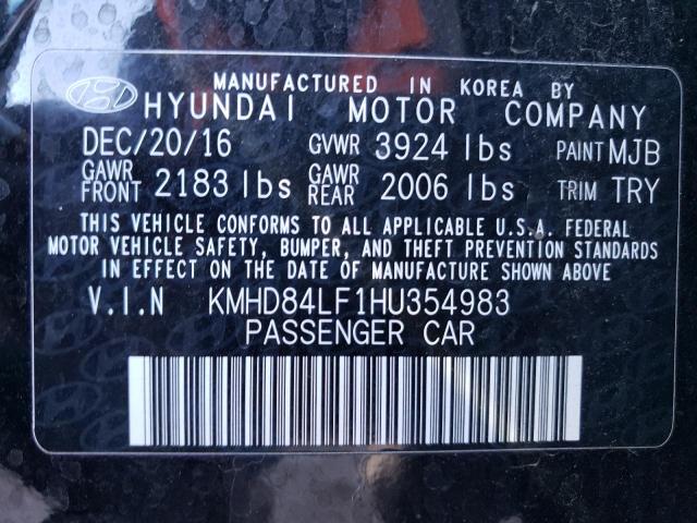 2017 HYUNDAI ELANTRA SE - KMHD84LF1HU354983
