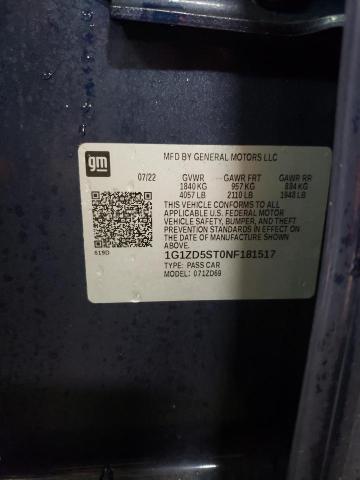 2022 CHEVROLET MALIBU LT - 1G1ZD5ST0NF181517