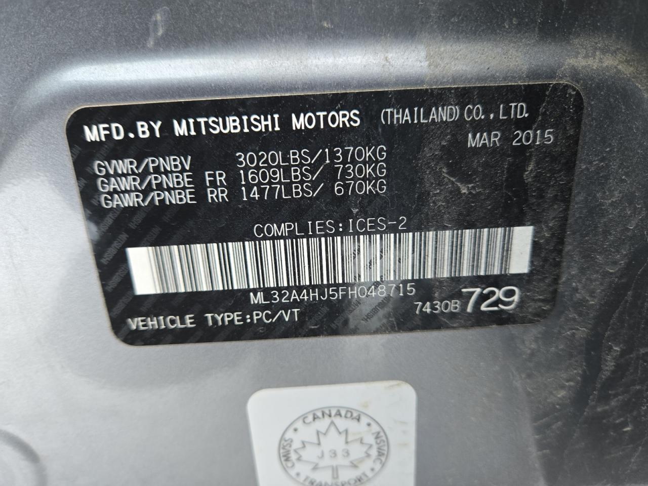 MITSUBISHI MIRAGE ES