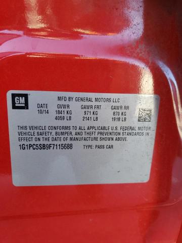 2015 CHEVROLET CRUZE LT 1G1PC5SB9F7115688