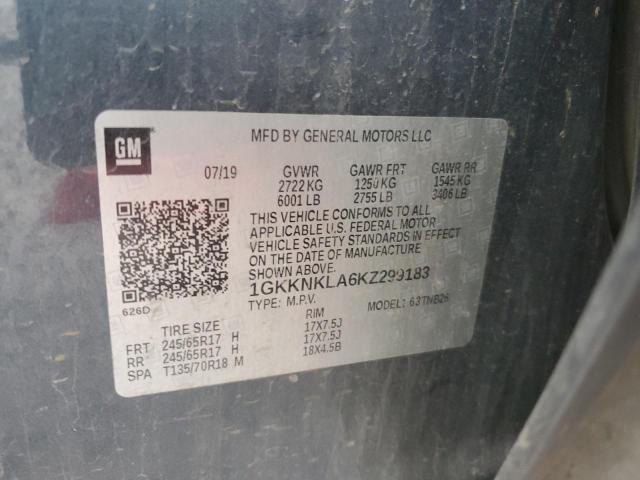 2019 GMC ACADIA SLE 1GKKNKLA6KZ299183