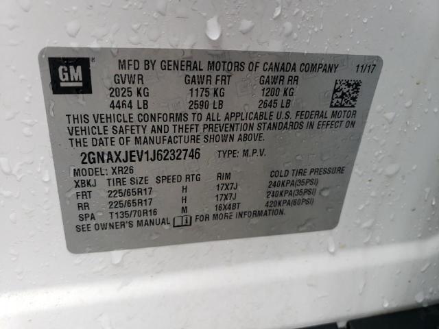 2018 CHEVROLET EQUINOX LT - 2GNAXJEV1J6232746