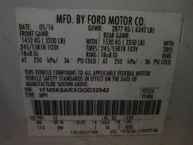 VIN 1FM5K8ARXGGD32942 2016 FORD EXPLORER no.13