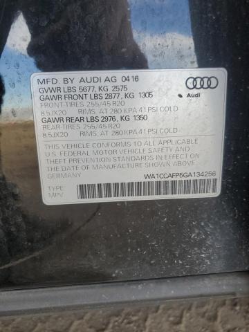2016 AUDI SQ5 PREMIU WA1CCAFP5GA134256