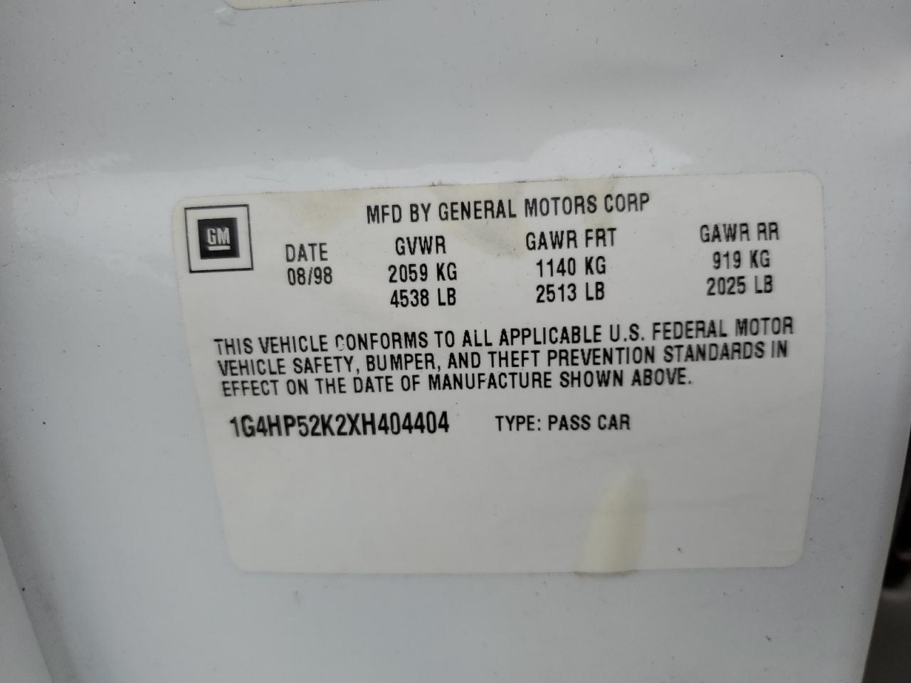 Lot #3034538755 1999 BUICK LESABRE CU