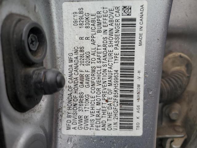 2019 HONDA CIVIC SPOR - 2HGFC2F85KH599634