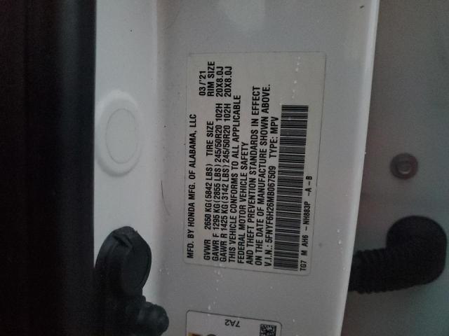 2021 HONDA PILOT SE - 5FNYF6H26MB067509