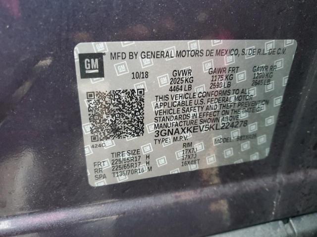 2019 CHEVROLET EQUINOX LT - 3GNAXKEV5KL224278