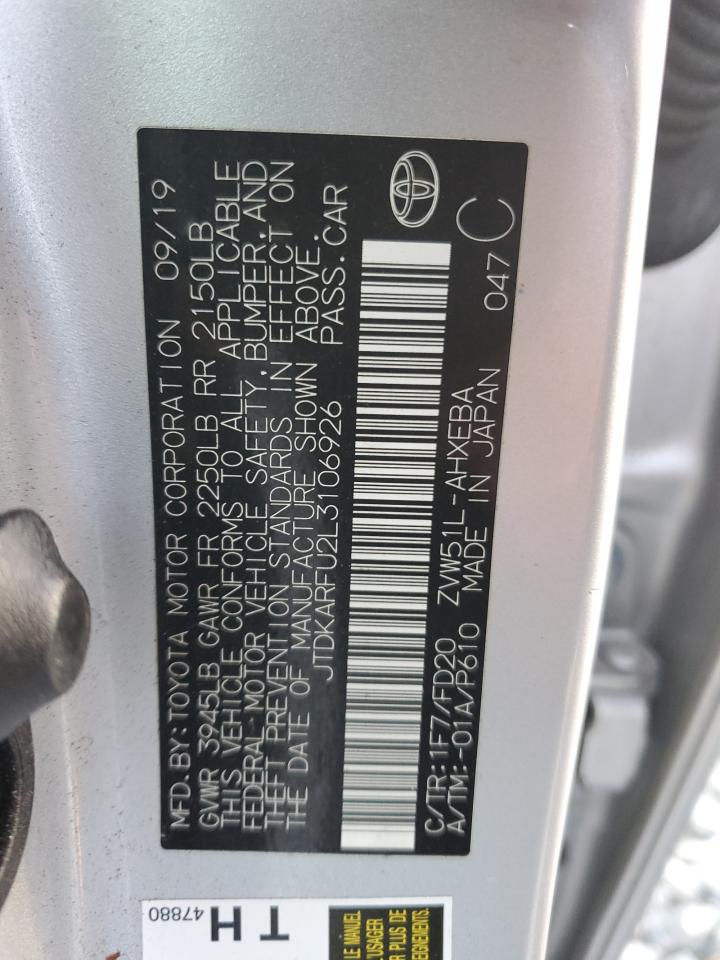 Lot #3036948721 2020 TOYOTA PRIUS L