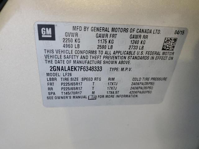 VIN 2GNALAEK7F6348333 2015 CHEVROLET EQUINOX no.13