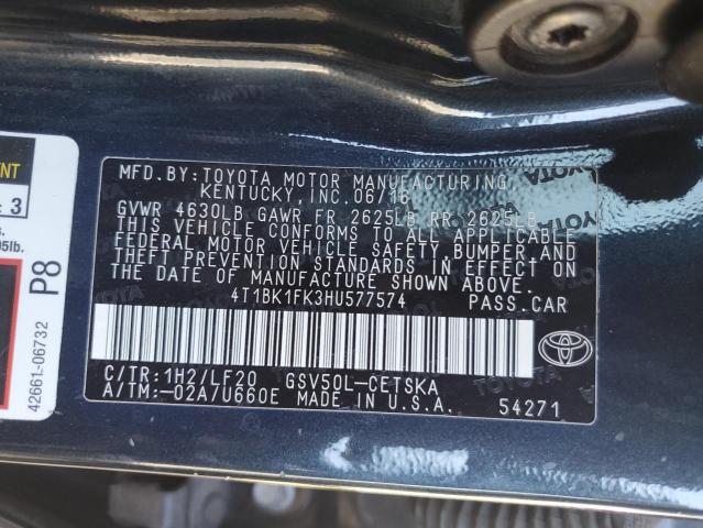 VIN 4T1BK1FK3HU577574 2017 TOYOTA CAMRY no.12