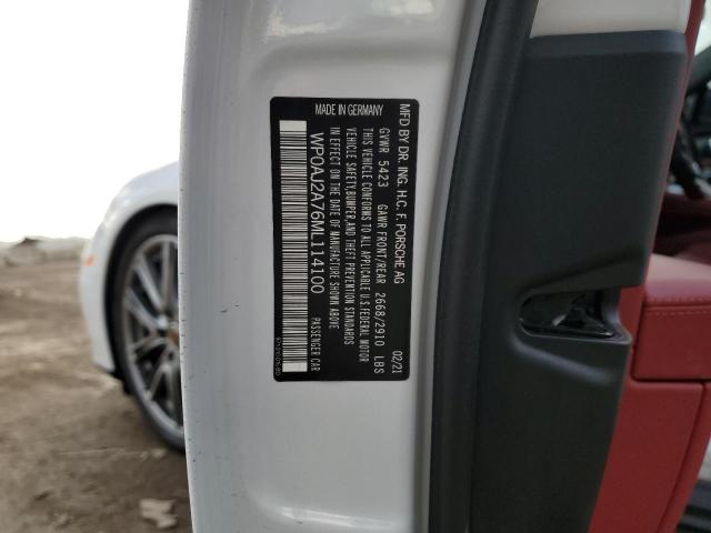 2021 PORSCHE PANAMERA B WP0AJ2A76ML114100