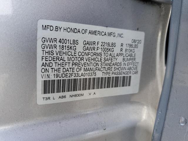 2020 ACURA ILX 19UDE2F33LA010375