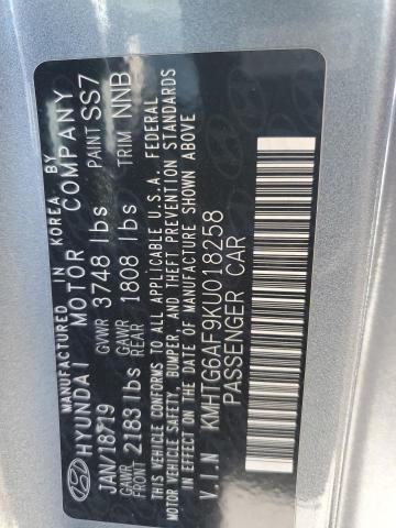 2019 HYUNDAI VELOSTER B - KMHTG6AF9KU018258
