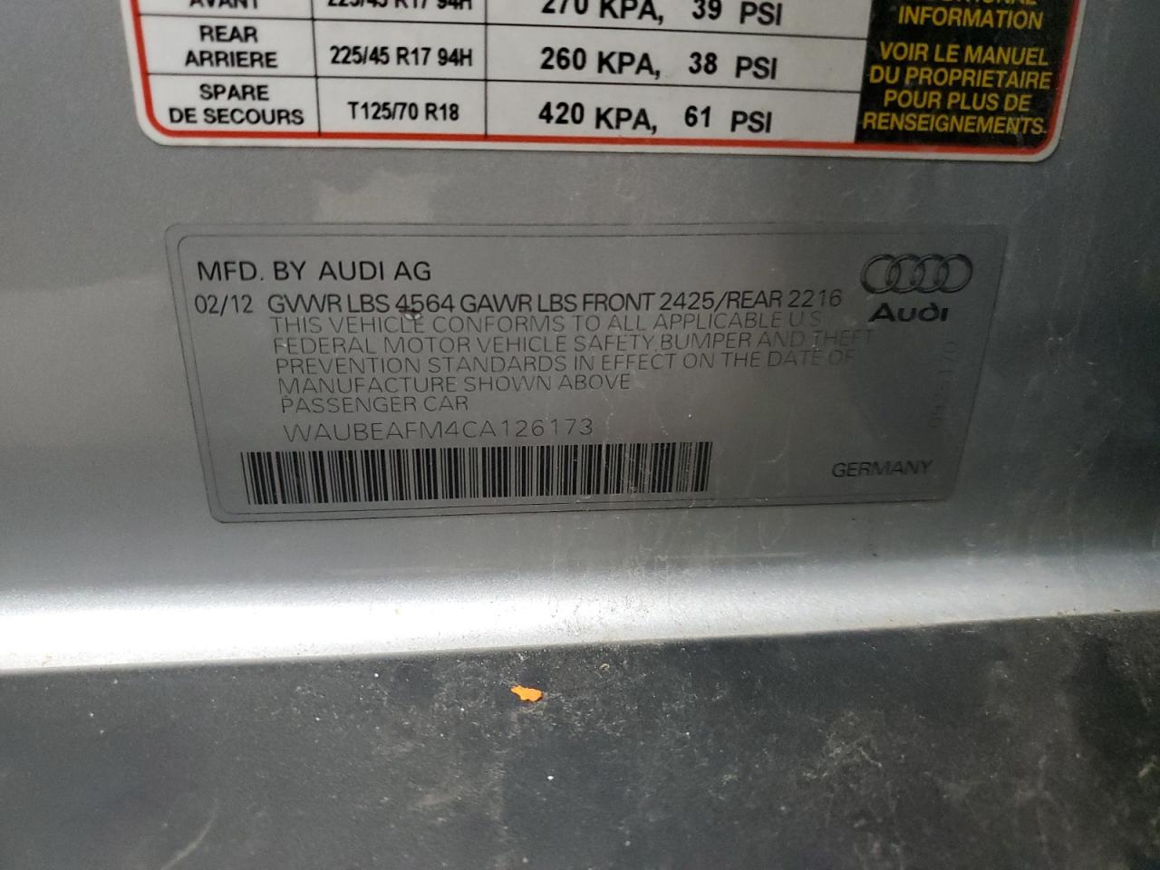 Lot #3024419552 2012 AUDI A3 PREMIUM