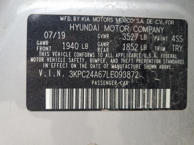 VIN 3KPC24A67LE093872 2020 HYUNDAI ACCENT no.13