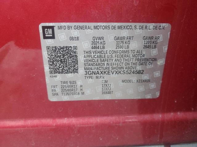 2019 CHEVROLET EQUINOX LT - 3GNAXKEVXKS524582