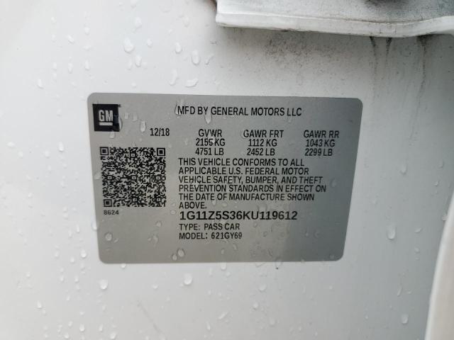 2019 CHEVROLET IMPALA LT - 1G11Z5S36KU119612