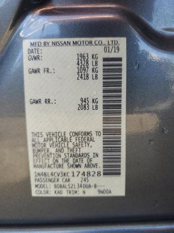 2019 NISSAN ALTIMA SR - 1N4BL4CV3KC174828