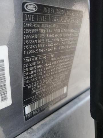 2016 LAND ROVER RANGE ROVE - SALWG2VF2GA639976
