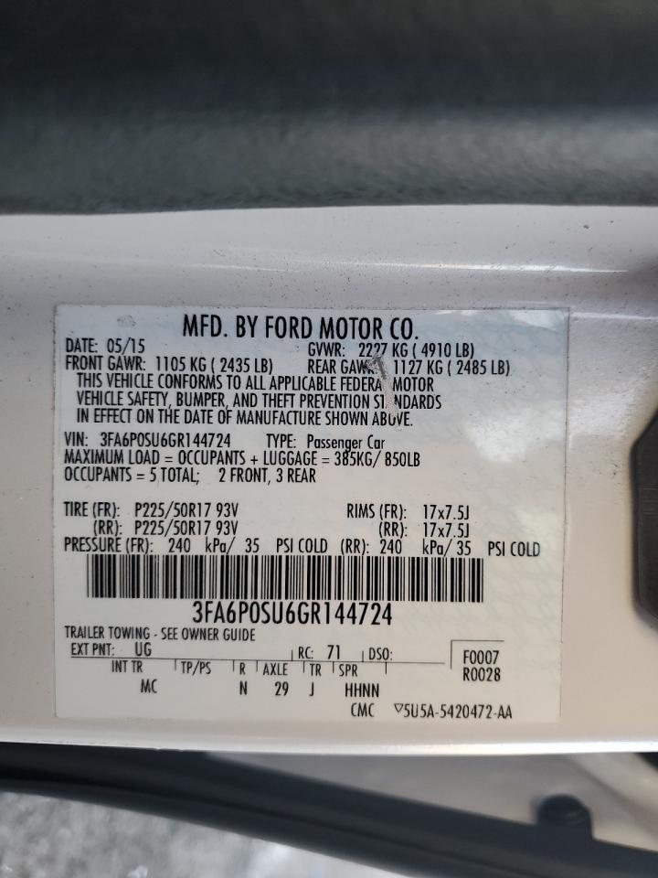 Lot #3033462091 2016 FORD FUSION TIT