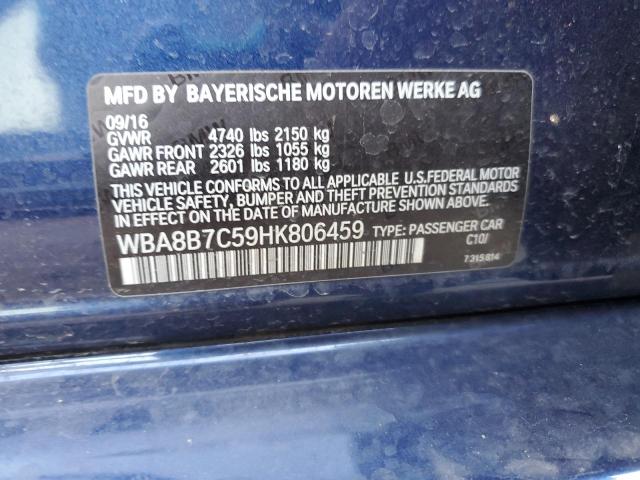 VIN WBA8B7C59HK806459 2017 BMW 3 SERIES no.12