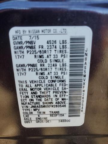 2015 NISSAN ROGUE SELE - JN8AS5MVXFW260546