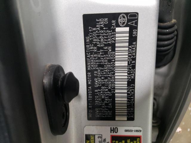 2018 TOYOTA COROLLA L - 2T1BURHE1JC024008