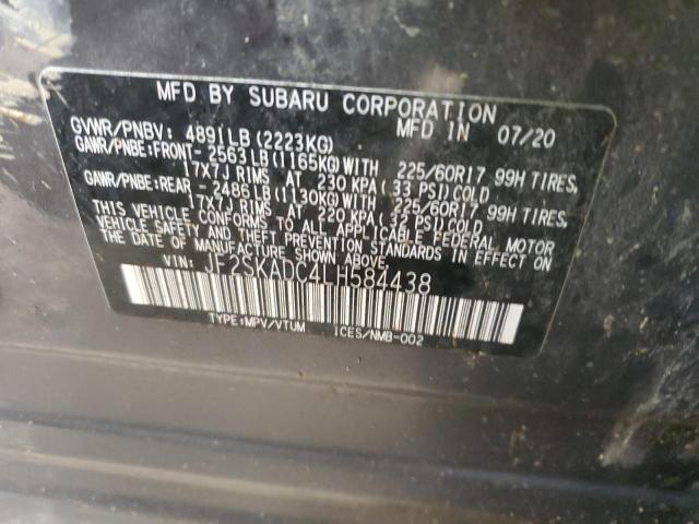 2020 SUBARU FORESTER JF2SKADC4LH584438