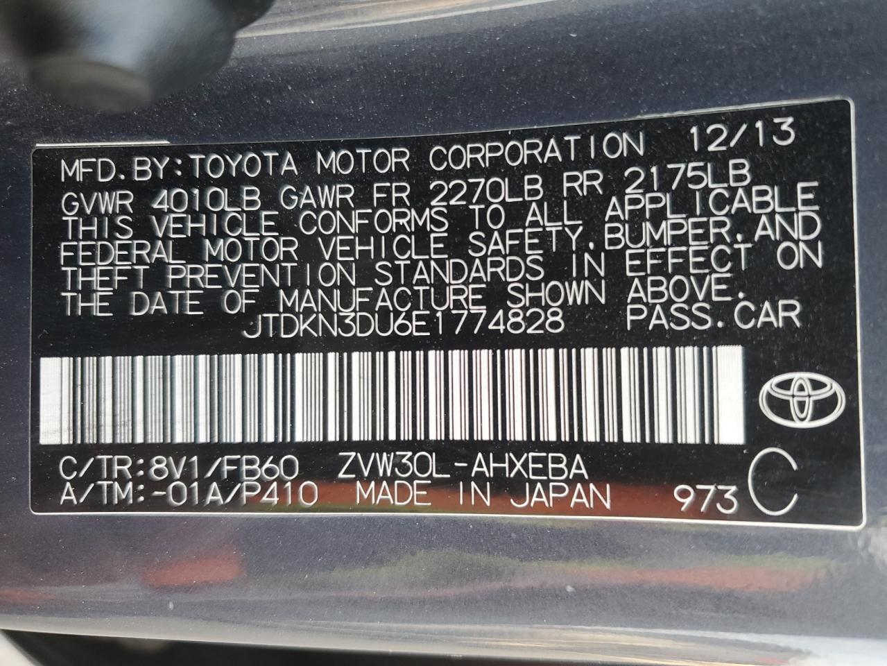 Lot #3028472923 2014 TOYOTA PRIUS