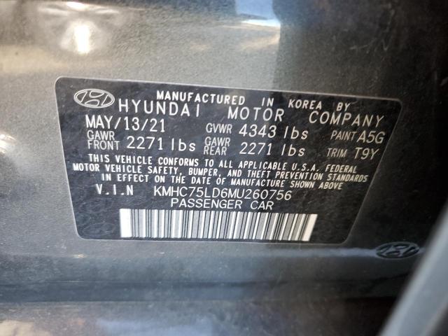 2021 HYUNDAI IONIQ SEL - KMHC75LD6MU260756