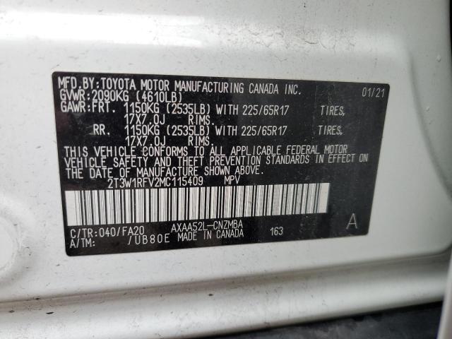 2021 TOYOTA RAV4 XLE - 2T3W1RFV2MC115409
