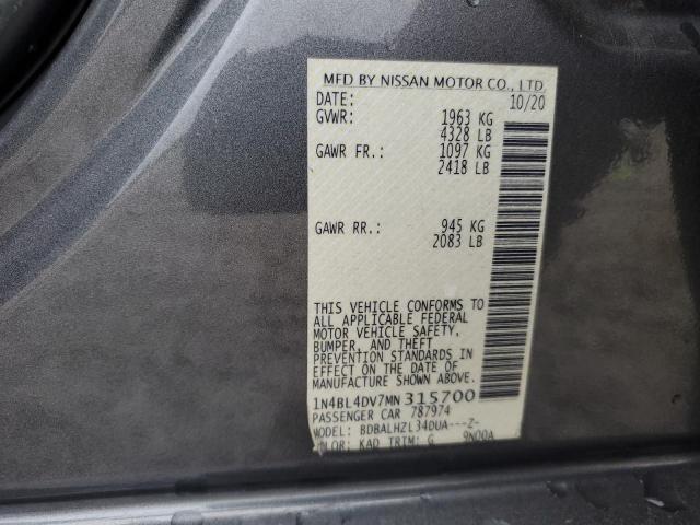 2021 NISSAN ALTIMA SV - 1N4BL4DV7MN315700