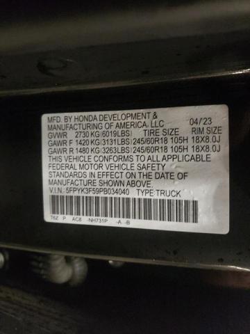 2023 HONDA RIDGELINE - 5FPYK3F59PB034040