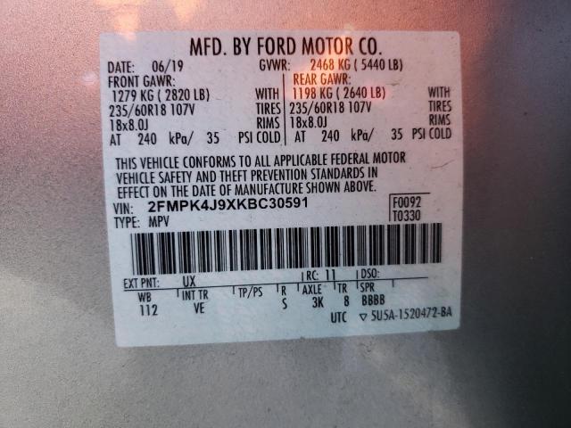 2019 FORD EDGE SEL - 2FMPK4J9XKBC30591