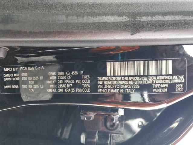 2016 FIAT 500X TREKK ZFBCFYCTXGP377889
