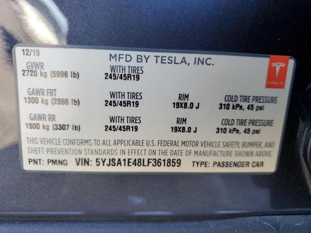 VIN 5YJSA1E48LF361859 2020 TESLA MODEL S no.12