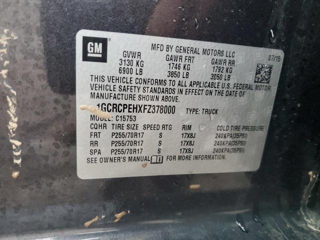2015 CHEVROLET SILVERADO - 1GCRCPEHXFZ378000