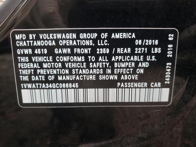 2016 VOLKSWAGEN PASSAT S - 1VWAT7A34GC066845