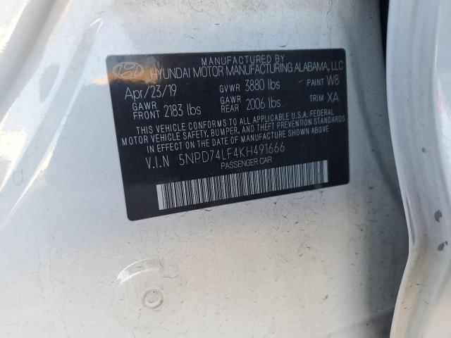 VIN 5NPD74LF4KH491666 2019 HYUNDAI ELANTRA no.12