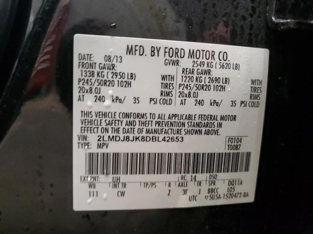 VIN 2LMDJ8JK8DBL42653 2013 LINCOLN MKX no.13