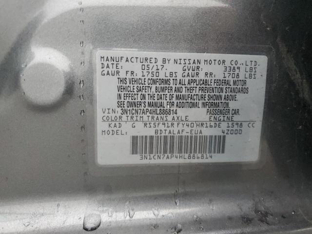 2017 NISSAN VERSA S - 3N1CN7AP4HL886814