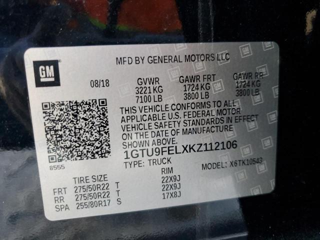 2019 GMC SIERRA K15 - 1GTU9FELXKZ112106