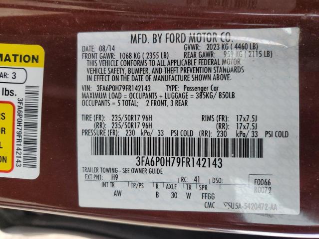 2015 FORD FUSION SE - 3FA6P0H79FR142143